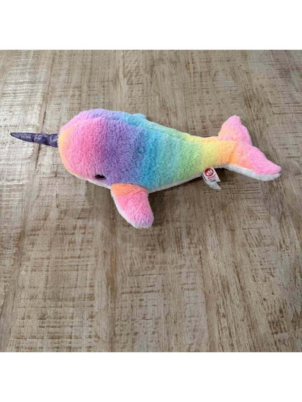 Fiesta Rainbow Narwhal Sherbet Core 14” Plush Stuffed Animal Purple Horn